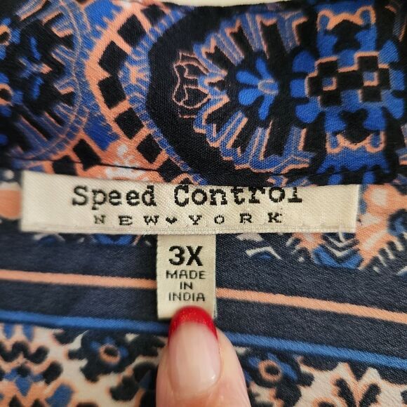 Speed Control New York Elastic Waist Midi Dress Pockets Button Upper Size 3X - Picture 3 of 9